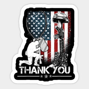 Distressed Memorial Day Flag Military Boots Dog Sticker